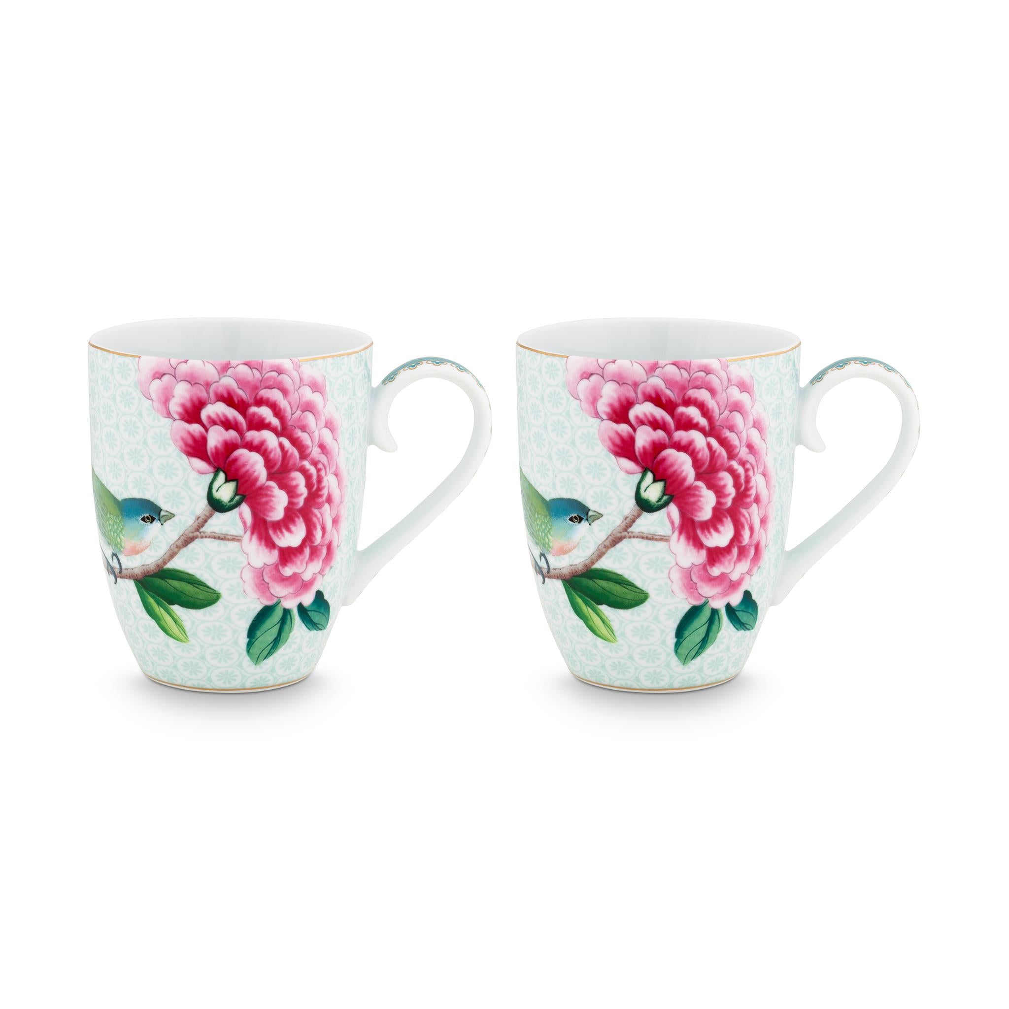 51.002.195_2048x.jpg Pip Studio Blushing Birds İkili Beyaz Büyük Mug Seti 350 ml - Görsel 1