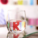 Borosilikat Cam Harfli Su Bardağı - R 380 ml - Görsel 2