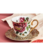 Spode Creatures Of Curiosity Tabaklı Çay Fincanı-Beyaz Leopar - Görsel 2