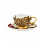 Spode Creatures Of Curiosity Tabaklı Çay Fincanı-Yılan&Leopar